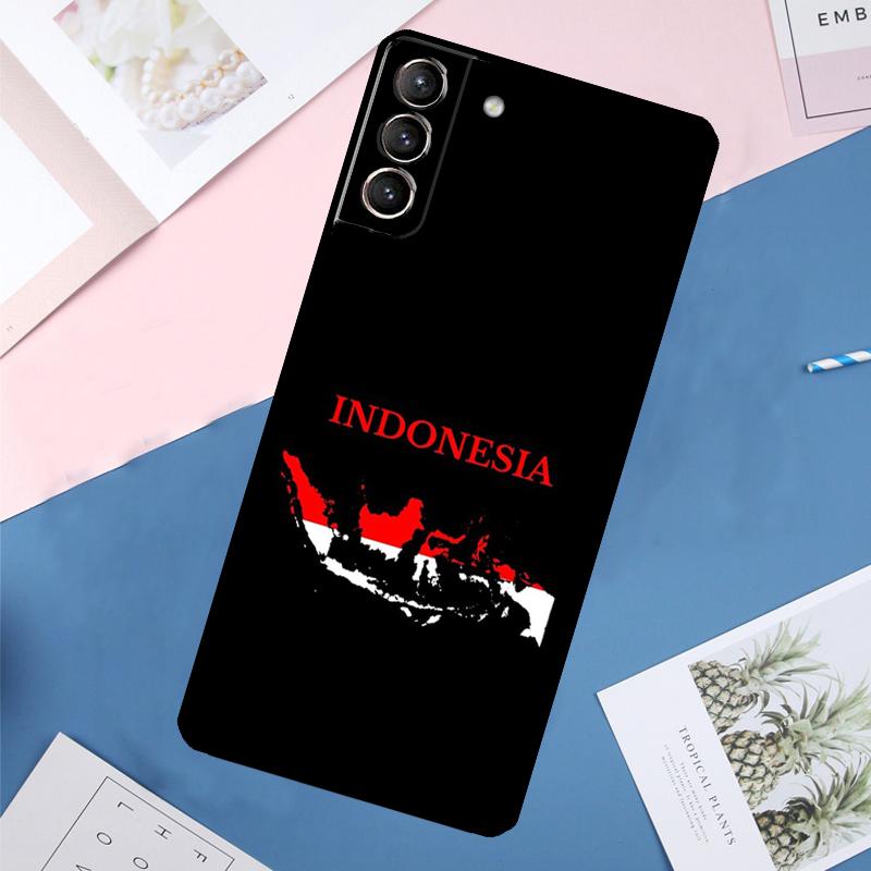 Чехол-карта с флагом Индонезии для Samsung Galaxy S25 Ultra S21 S22 S24 S23 Ultra S9 S10 Plus S21 FE S25 FE Задняя крышка