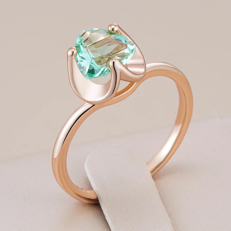 Треугольные геометрические светло-зеленые циркониевые индивидуальные кольца для женщин золотые модные кольца легкие роскошные украшения для вечеринок