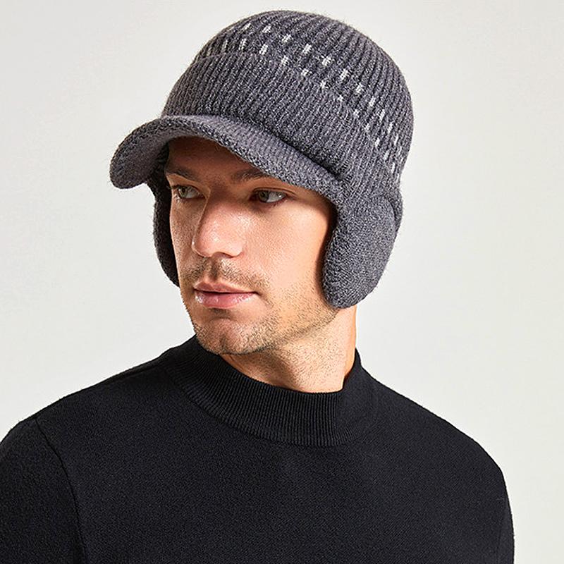 1 шт., вязаная бейсбольная шапка с капюшоном, изоляционная ушанка, теплая мужская повседневная велосипедная шапка с ворсом