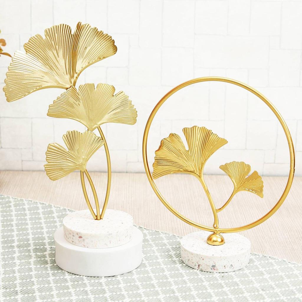 Metal Leaf Showpiece for Table Decorative Showpiece - 21 Cm (Metal, Multicolor)