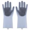 Silicone Gloves with Bristles Waterproof Splashproof Oil Proof Soft Elastic Kitchen Dishwashing