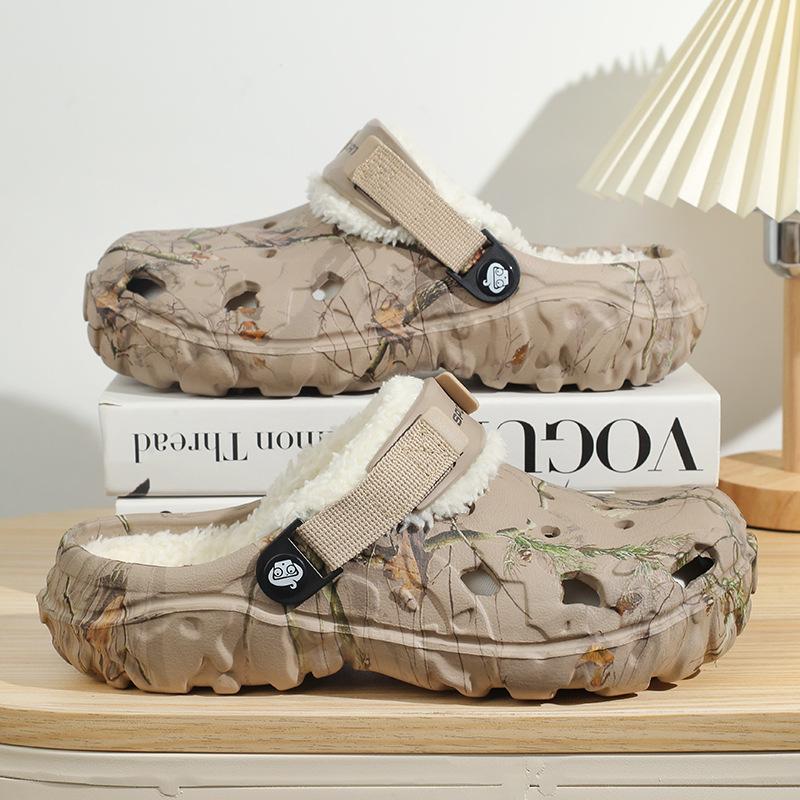Хлопковые тапочки мужские зимние 2024 новые домашние бархатные термообувь из хлопка на толстой подошве ЭВА наступающие на дерьмо-ощущение мешка голова хлопковые туфли