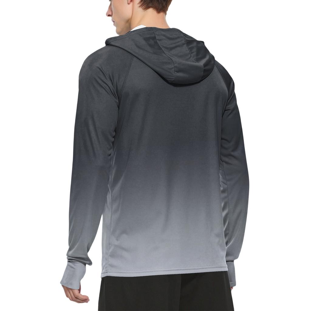 Мужская модная рубашка с длинным рукавом с принтом и капюшоном SPF/UV