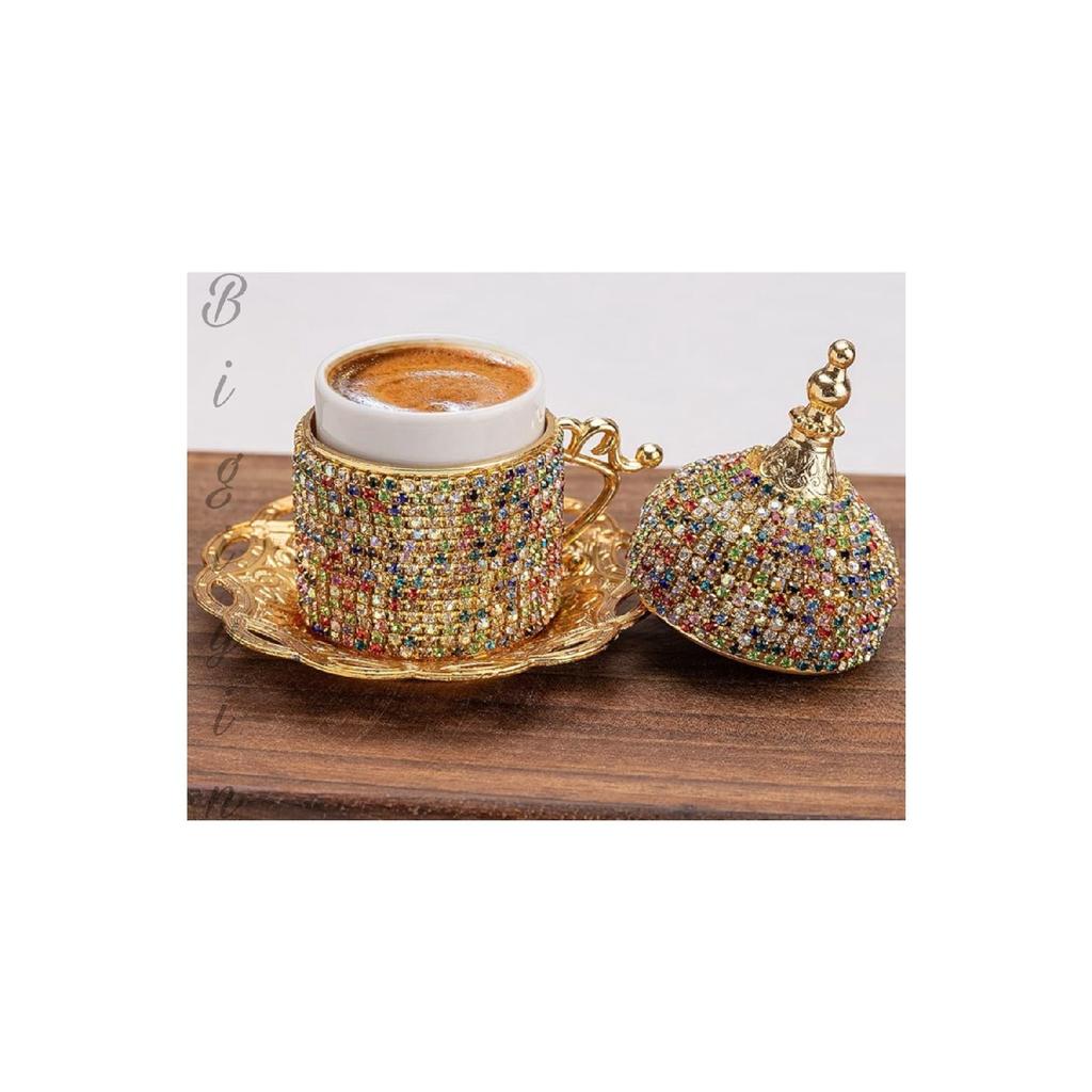 Набор кофейных чашек из 6 предметов, набор кофейных чашек Crystal Stone, набор эспрессо, 27 предметов