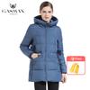Синяя зимняя толстая куртка для женщин, пальто с капюшоном, модный пуховик, брендовое пальто, женская весенняя парка, теплое био-пальто 18833