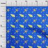 oneOone Cotton Flex Blue Fabric Ocean Watercolor Starfish  Sewing Fabric By The Yard Printed Diy Clothing Sewing Supplies 40 Inch