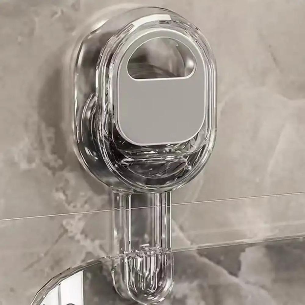 Transparent Suction Cup Shower Rack Wall Mounted Shower Rack Kitchen Storage Basket for Home