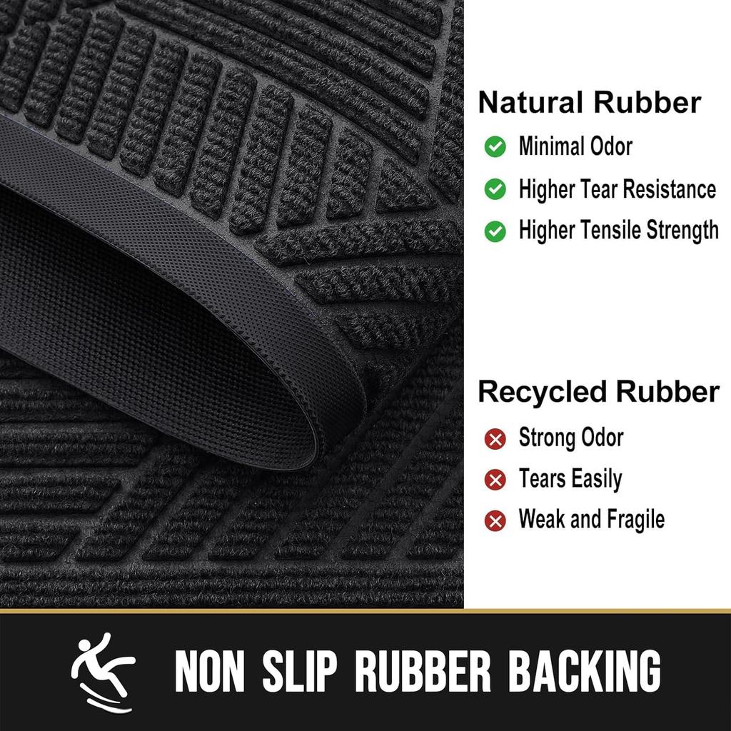 Olanly Inside Front Doormats Low Profile Entryway Rugs Absorbent Outdoor Rug Heavy Duty Non-Slip Washable Welcome Mat Rubber Mat