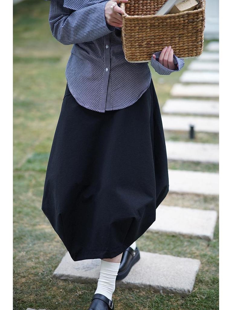 Orange Zhi Korean Style High Waist Floral Puffy Skirt 3015