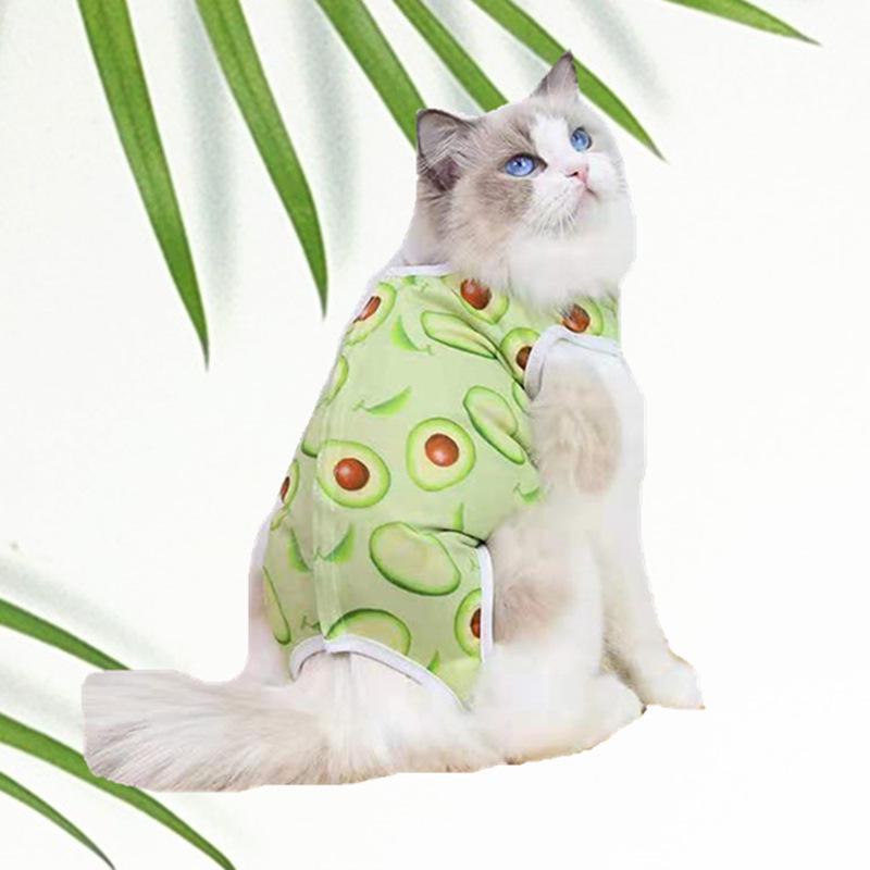 Защитная одежда для кошек после операции - защита от укусов и облизывания, с мультяшным принтом