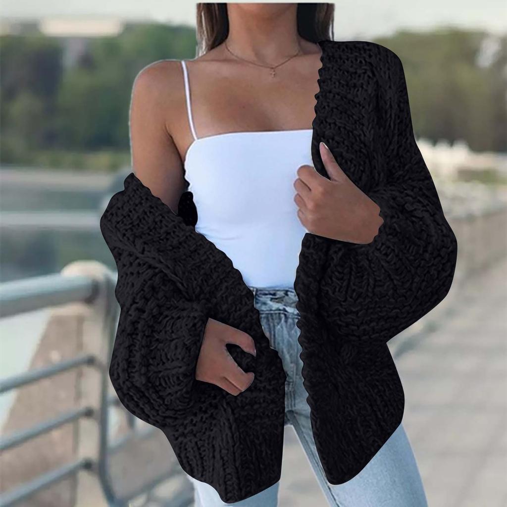 Женские вязаные плюшевые свободные верхние топы большого размера с рукавами