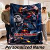Custom Name Max Verstappen Flannel Throw Blanket Personalized Text Soft Blanket Bed Sofa Gift