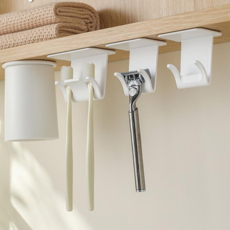 Toothbrush Holders Toothbrush Holder Under Cabinet Adhesive Storage Rack Hanger For Shower Office Kids Family Space-Saving