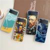Art Van Gogh Starry Clear Phone Case For Samsung Galaxy Z Flip 4 Case Thin High Hard PC Shell on For Galaxy Z Flip 3 5G Cover