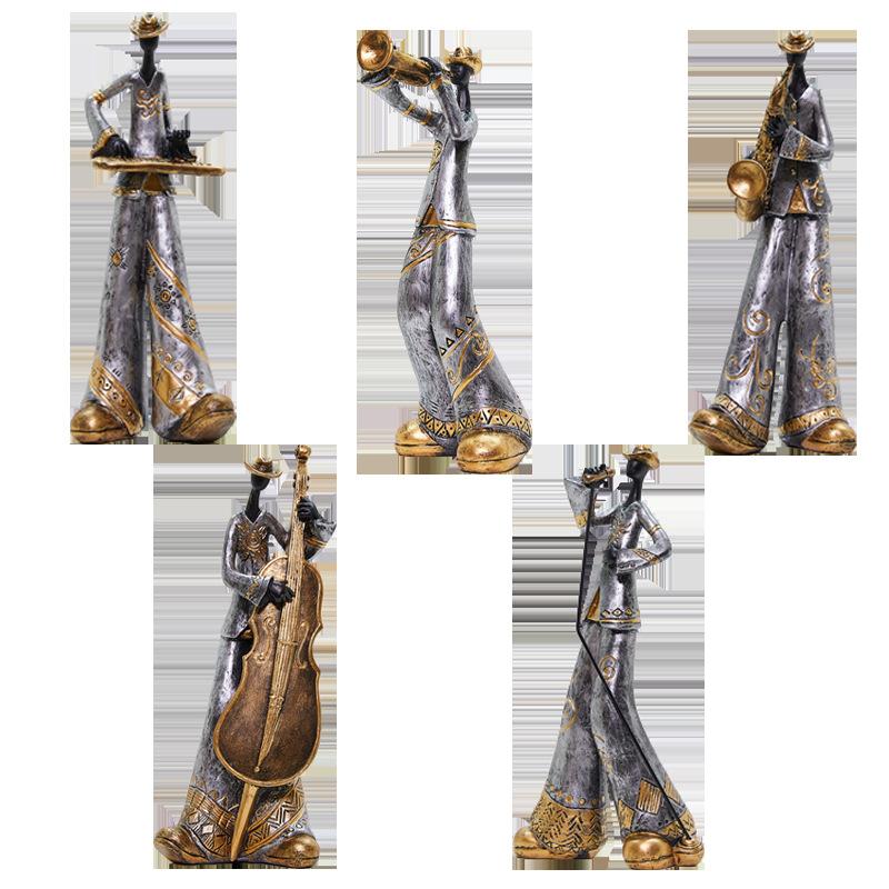 Creative American Band Decoration Musical Instrument Model Living Room Porch Study Nordic Arts And Crafts Statue Sculpture Home