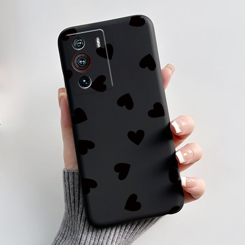 Чехол для ZTE Nubia Z40 Pro NX701J Милое Сердце Кролик Черный Мягкий ТПУ Силикон Ударопрочный Задний Чехол для Телефона Nubia Z40Pro 5G