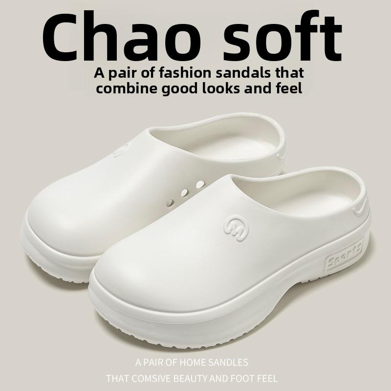 Туфли EVA Hole, летние сандалии с толстой подошвой и симпатичным носком для женщин летом