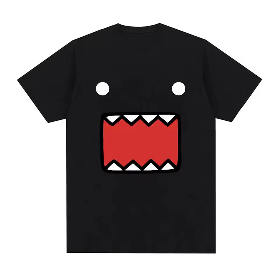Funny Cute Monster Big Face Graphic Tee Cotton Mens Womens T shirt Summer Streetwear
