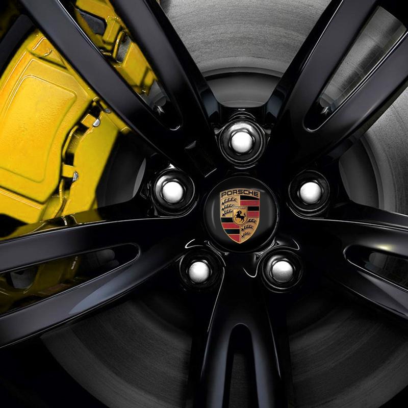 4Pcs 56mm Car Wheel Center Hub Caps Sticker Accessory For Porsche Boxster Cayenne Panamera Macan Cayman 911 918 996 917 991