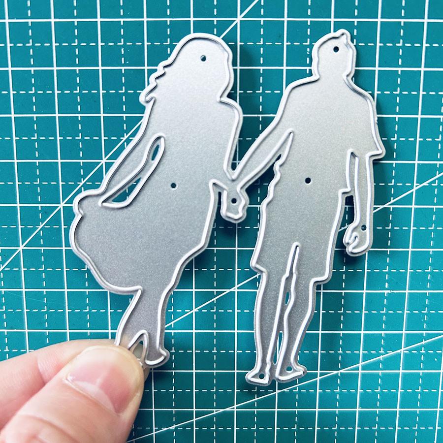 2pcs Family Members Metal Cutting Dies Stencil for DIY Scrapbooking Photo Album Embossing Paper Cards Crafts Diecuts