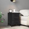 VidaXL Bedside Table Black 40x30x55 Cm Solid Pine Wood 349914
