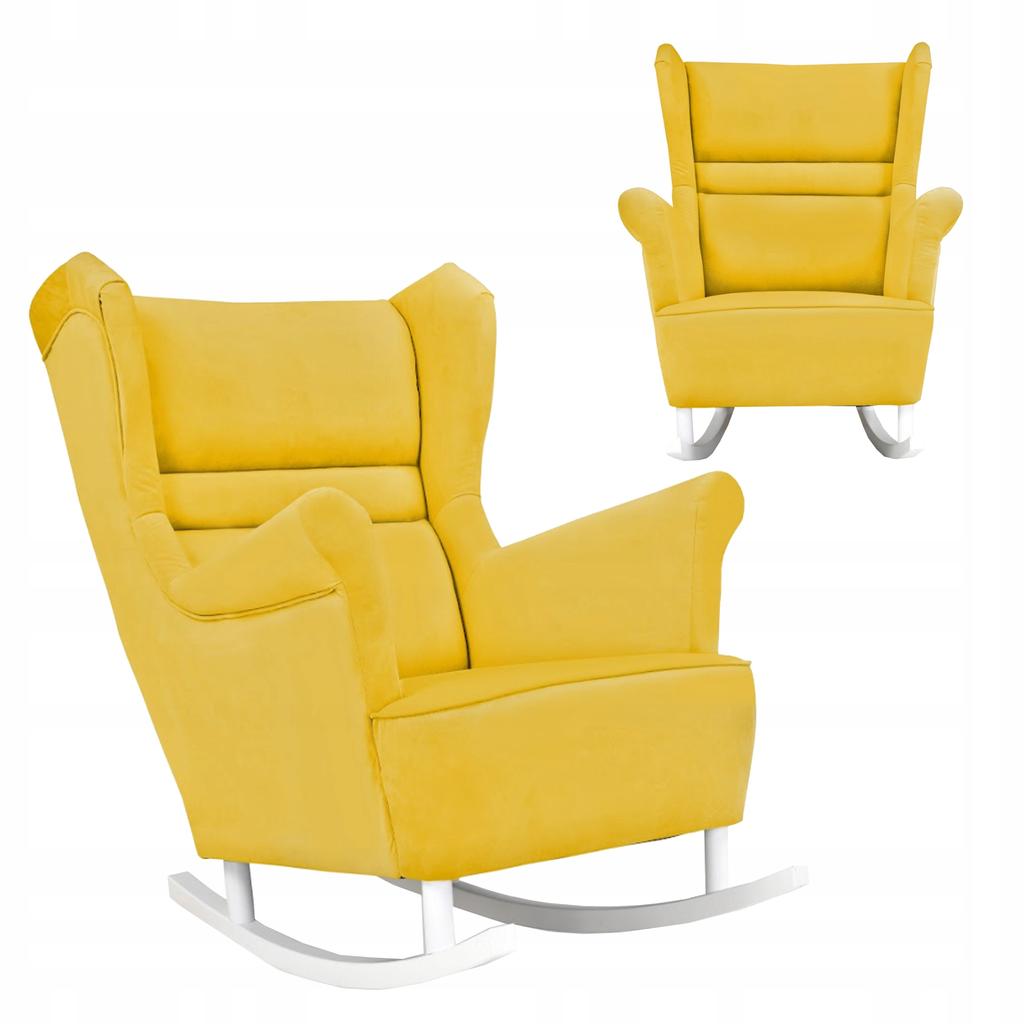 Zoja Rocking Chair, Scandinavian, Family Furniture, Lemon, Yellow, Gold