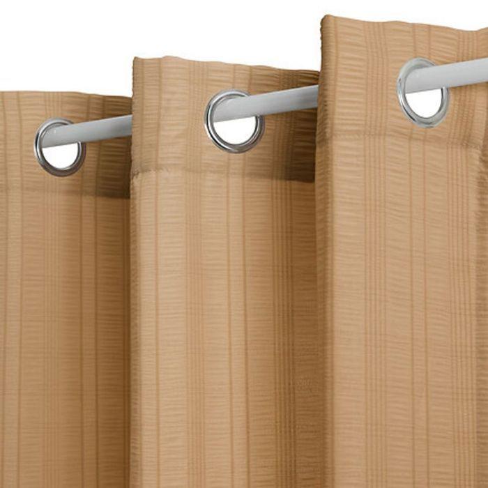 Voilage "Noa" motif rayures plissées tamisant 140 x 240 cm Atmosphera - Beige -