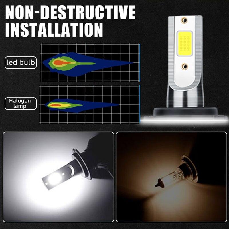 2 шт. H4 LED H7 Фары для автомобилей Лампы Белый COB H1 H3 H11 9012 9005 9006 Мини Противотуманные фары Автомобильные фары Лампы 880