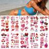 10sheets Pink Valentine's Day Tattoo Stickers For Face Arm Body Temporary Waterproof Decorative Tattoo Stickers Creative Gifts