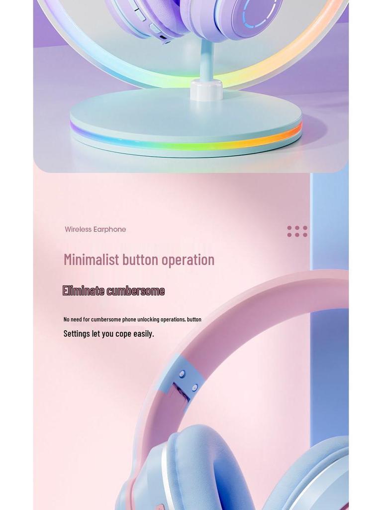 Беспроводная игровая гарнитура с шумоподавлением Bluetooth, полноразмерная, с мощным басом, совместима с телефонами Apple и Huawei
