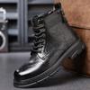 New Men's High-top Fashion Shoes New Motorcycle and Ankle Boots Waterproof Boots Men Leather Shoes Men Comfortable Casual Boot