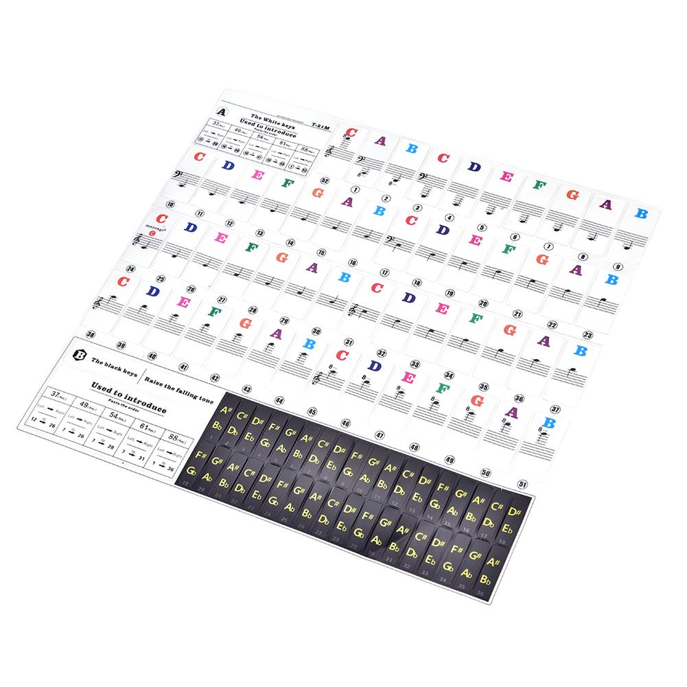 Piano Keys Sticker Set for Key Keyboards Removable for Beginners T21 M (Multicolor)