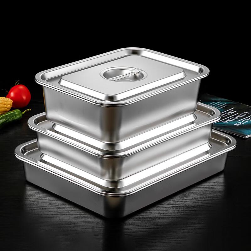 304 Stainless Steel Rectangular Food Pan with Lid