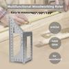Aluminum Alloy Angle Ruler Woodworking Ruler 90 45 Degree Turn Ruler Multifunctional Tirangular Measuing Ruler Woodworking Tools