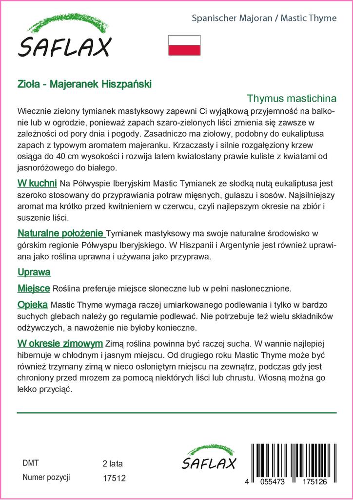 SAFLAX Подарочный набор - Тимьян мастиковый - 250 семян - С подарочной коробкой, карточкой, этикеткой и субстратом для горшков - Тимьян мастихина