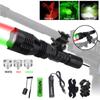 Powerful 400 Yard Professional Hunting Flashlight Green/Red/White Light Tactical Predator Torch Coyote Hog Varmint 1-Mode Torch