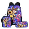 Kids School Backpack Set With Lunch Bag Pencil Case - Cartoon Print Lightweight Ergonomic Design Grades 1-2