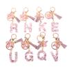 A-Z Dreamy Sequin Letters Keychain For Women Tassel Butterfly Pendant Initial Keyring Purse Suspension Bags Charms Car Key Chain