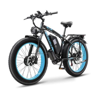 KETELES Электровелосипед K800 с двумя двигателями 2×1000 Вт, 48 В 23 Ач, Shimano 21 скорость, 50 км/ч, толстые шины 26"×4", блокируемая амортизационная вилка, дорожный электровелосипед