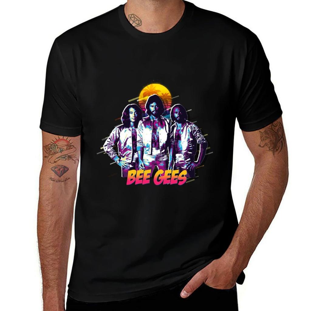 Футболка Bee Gees в стиле Поп-арт Простой линейный рисунок Печать на футболке