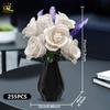 Black White Rose Tulip MOC Flower Model Building Blocks 3D Bouquet Bricks Toy Home Decor Valentine's Day Gift for Girls