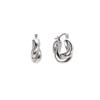 Tirr Lirr Tizen Maximize Twist Plump Silver-White Earrings TEDSVW14029M