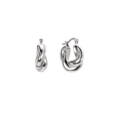 Серьги Tirr Lirr Tizen Maximize Twist Plump Серебристо-белые TEDSVW14029M