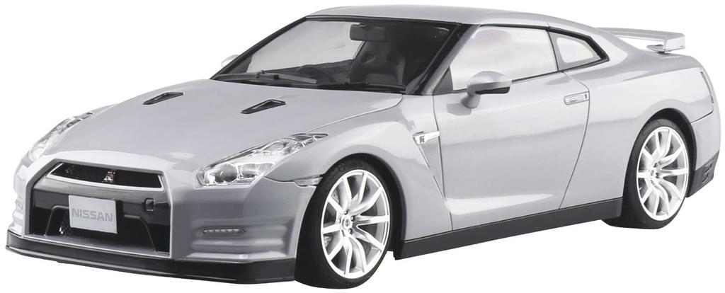 Aoshima Bunka Kyozaisha Prepainted Model Series Nissan R35 2014 Ultimate Metal Silver Painted Plastic Model 1/24 GT-R 02-A