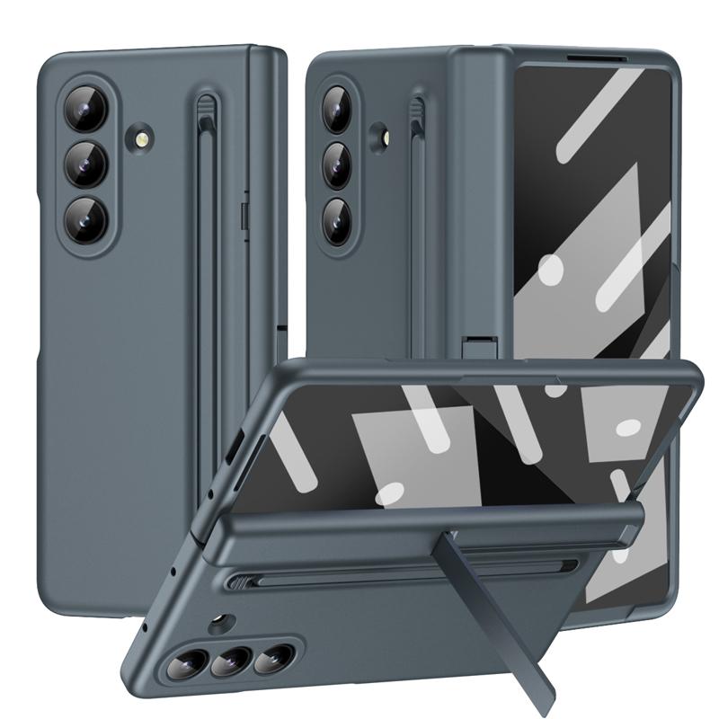 For Samsung Galaxy Z Fold 7 Case Skin Feel PC Anti-fingerprint Folding Cover with Free Stylus Pen+Glass For Z Fold7