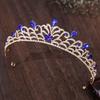 Zuangang's New Wedding and Birthday Headband, Baroque Leaf Alloy Inlaid with Rhinestones, Bridal Small Crown