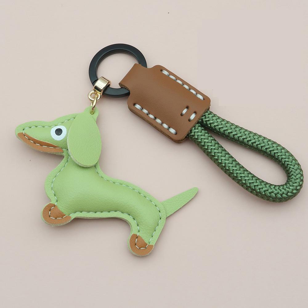 Модный брелок для ключей в виде таксы, мультяшный щенок, сумка, подвеска из искусственной кожи, вешалка, украшение для сумки