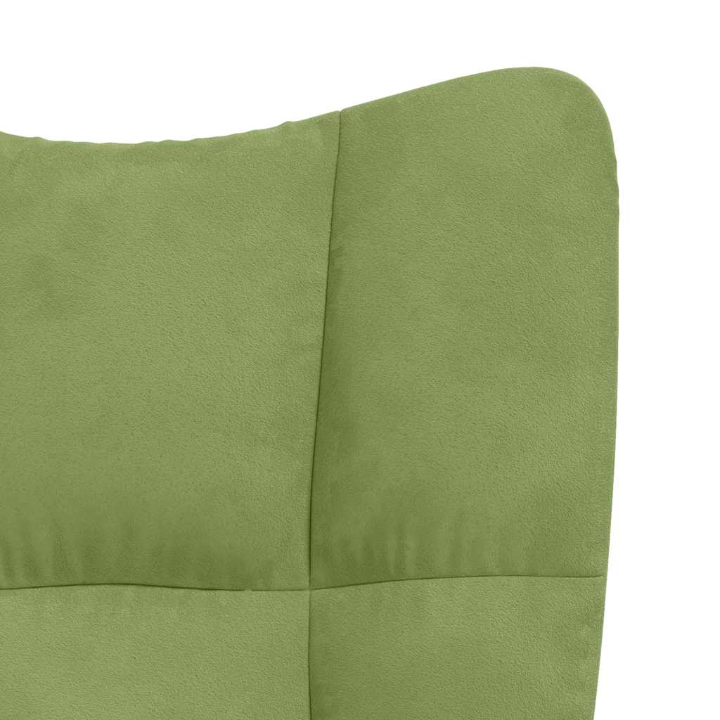 Relaxation Armchair with Ottoman Light Green Velvet