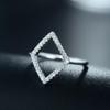 MODIAN 925 Sterling Silver Geometric Ring Fashion Cubic Zirconia Finger For Women Engagement Simple Jewelry