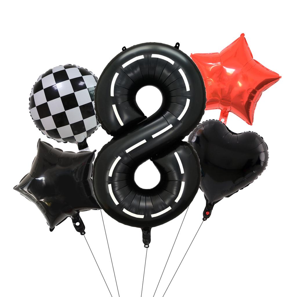 Racing Theme Track Digital Aluminum Film Balloon First Birthday Party Decoration Balloon Set Decoration